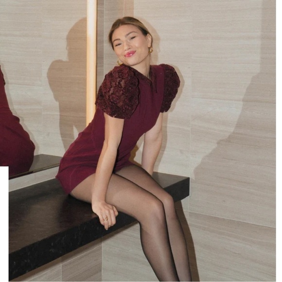 NWOT Likely WILLIAMS collar mini DRESS in Fig purple Size 2 - Picture 1 of 5